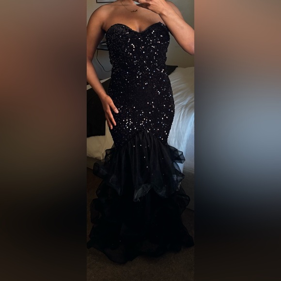 Black Sequin Prom Dress - Picture 1 of 3